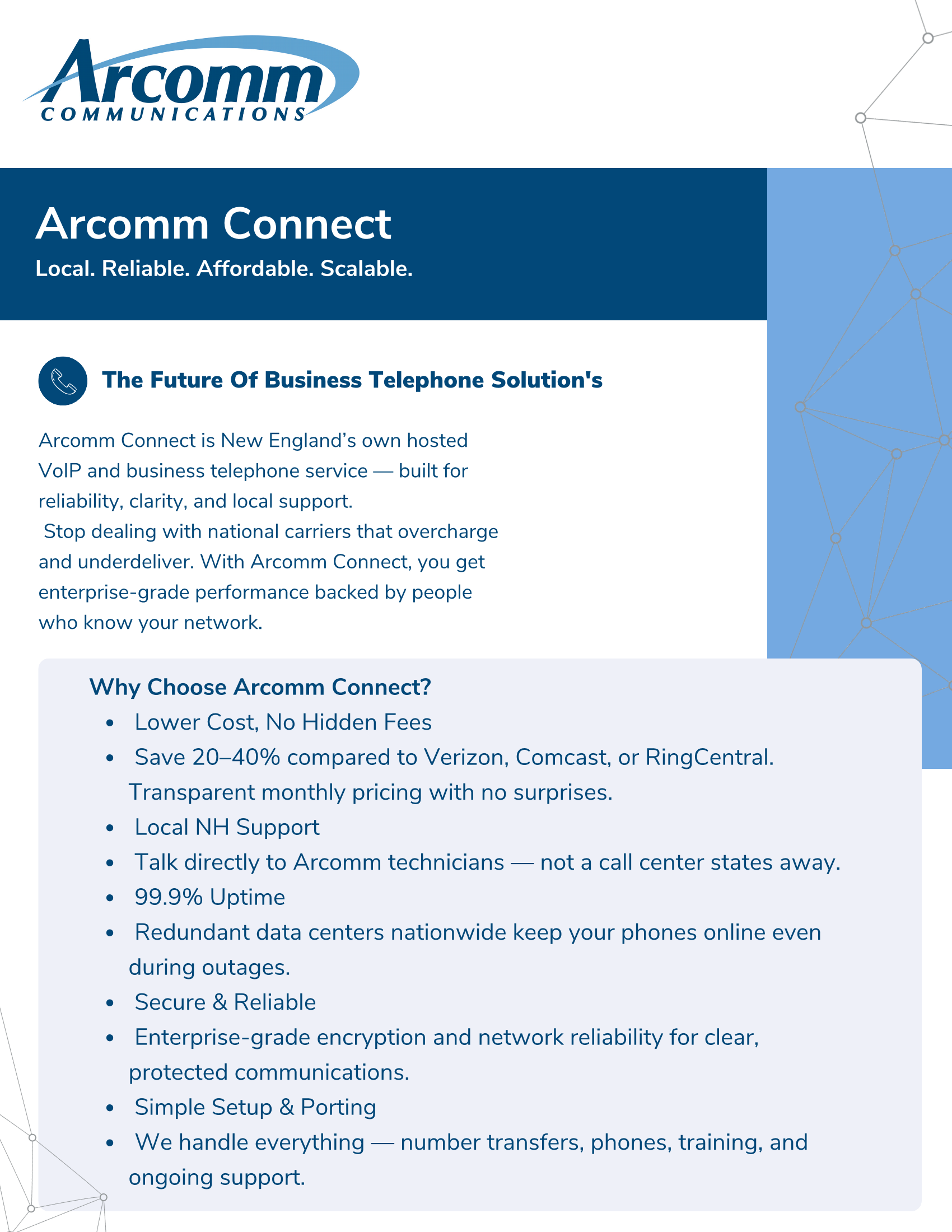 Arcomm Connect Flyer Page 1